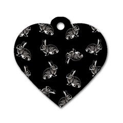 Rabbit pattern Dog Tag Heart (Two Sides)