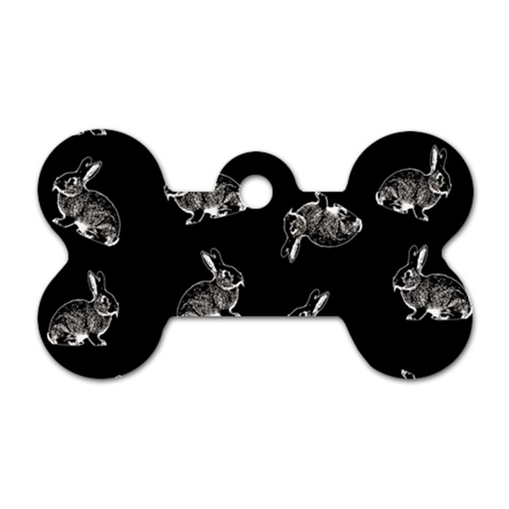 Rabbit pattern Dog Tag Bone (Two Sides)