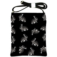 Rabbit Pattern Shoulder Sling Bags by Valentinaart