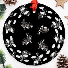 Rabbit pattern Ornament (Round Filigree)