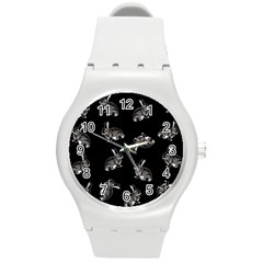 Rabbit pattern Round Plastic Sport Watch (M)