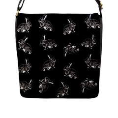 Rabbit pattern Flap Messenger Bag (L) 