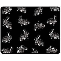 Rabbit pattern Double Sided Fleece Blanket (Medium) 