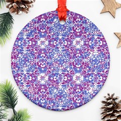 Cracked Oriental Ornate Pattern Ornament (round) by dflcprints