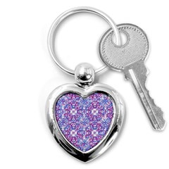 Cracked Oriental Ornate Pattern Key Chains (heart)  by dflcprints