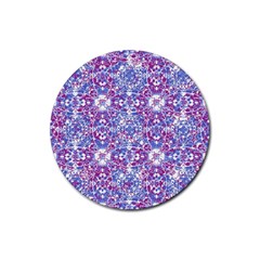 Cracked Oriental Ornate Pattern Rubber Round Coaster (4 Pack)  by dflcprints