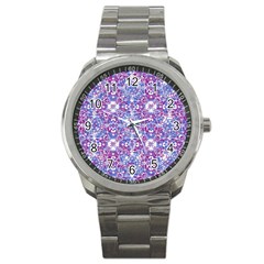 Cracked Oriental Ornate Pattern Sport Metal Watch by dflcprints