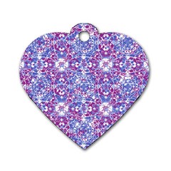 Cracked Oriental Ornate Pattern Dog Tag Heart (one Side) by dflcprints