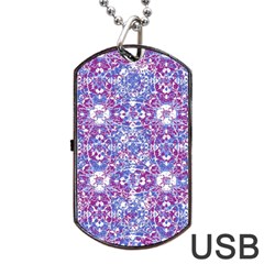 Cracked Oriental Ornate Pattern Dog Tag Usb Flash (one Side) by dflcprints