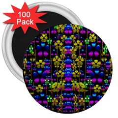 Flowers In The Most Beautiful  Dark 3  Magnets (100 Pack) by pepitasart