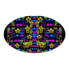 Flowers In The Most Beautiful  Dark Oval Magnet by pepitasart