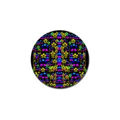 Flowers In The Most Beautiful  Dark Golf Ball Marker by pepitasart