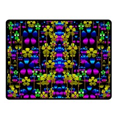 Flowers In The Most Beautiful  Dark Fleece Blanket (small) by pepitasart