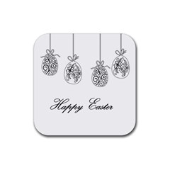 Easter Eggs Rubber Coaster (square)  by Valentinaart