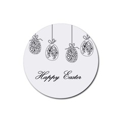 Easter Eggs Rubber Round Coaster (4 Pack)  by Valentinaart