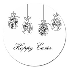 Easter Eggs Magnet 5  (round) by Valentinaart