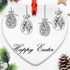 Easter Eggs Heart Ornament (two Sides) by Valentinaart