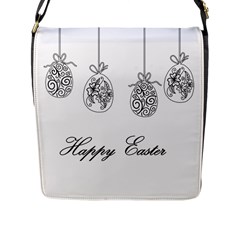 Easter Eggs Flap Messenger Bag (l)  by Valentinaart