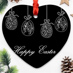 Easter Eggs Heart Ornament (two Sides) by Valentinaart