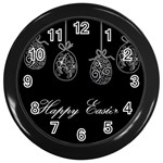 Easter eggs Wall Clocks (Black) Front