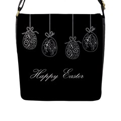 Easter Eggs Flap Messenger Bag (l)  by Valentinaart