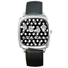 Easter Eggs Square Metal Watch by Valentinaart