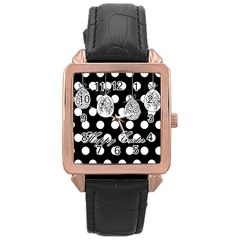 Easter Eggs Rose Gold Leather Watch  by Valentinaart