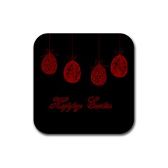 Easter Eggs Rubber Coaster (square)  by Valentinaart