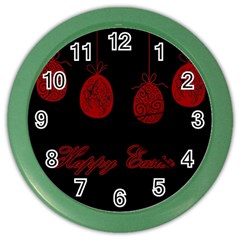 Easter Eggs Color Wall Clocks by Valentinaart