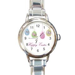 Easter Eggs Round Italian Charm Watch by Valentinaart