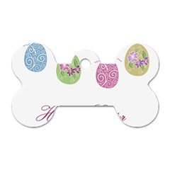 Easter Eggs Dog Tag Bone (one Side) by Valentinaart