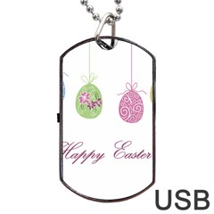 Easter Eggs Dog Tag Usb Flash (two Sides) by Valentinaart