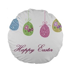 Easter Eggs Standard 15  Premium Round Cushions by Valentinaart