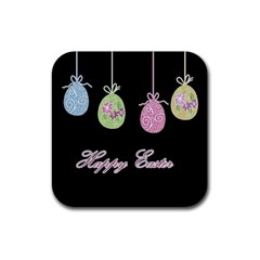 Easter Eggs Rubber Coaster (square)  by Valentinaart