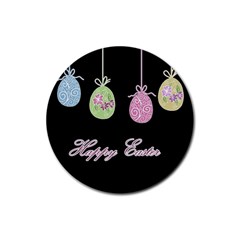 Easter Eggs Rubber Round Coaster (4 Pack)  by Valentinaart