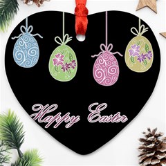 Easter Eggs Heart Ornament (two Sides) by Valentinaart