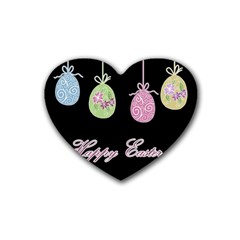 Easter Eggs Heart Coaster (4 Pack)  by Valentinaart