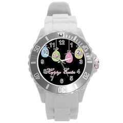 Easter Eggs Round Plastic Sport Watch (l) by Valentinaart