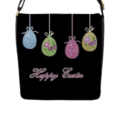 Easter Eggs Flap Messenger Bag (l)  by Valentinaart