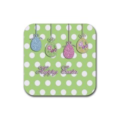 Easter Eggs Rubber Coaster (square)  by Valentinaart