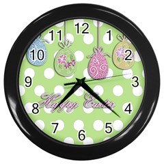 Easter Eggs Wall Clocks (black) by Valentinaart