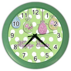 Easter Eggs Color Wall Clocks by Valentinaart