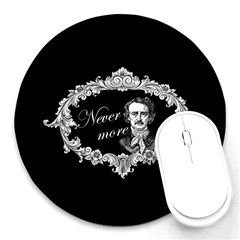 Edgar Allan Poe  - Never More Round Mousepads by Valentinaart