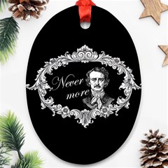 Edgar Allan Poe  - Never More Ornament (oval) by Valentinaart