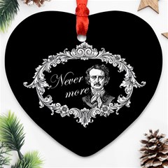 Edgar Allan Poe  - Never More Ornament (heart) by Valentinaart