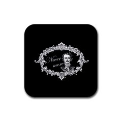 Edgar Allan Poe  - Never More Rubber Square Coaster (4 Pack)  by Valentinaart