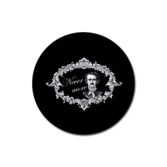 Edgar Allan Poe  - Never More Rubber Coaster (round)  by Valentinaart