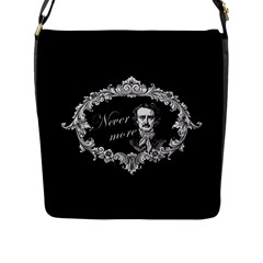 Edgar Allan Poe  - Never More Flap Messenger Bag (l)  by Valentinaart