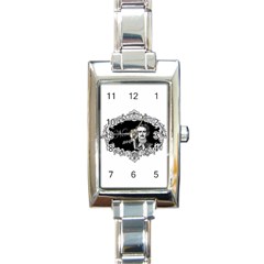 Edgar Allan Poe  - Never More Rectangle Italian Charm Watch by Valentinaart