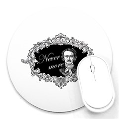 Edgar Allan Poe  - Never More Round Mousepads by Valentinaart